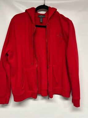 Ralph Lauren LRL Bright Red Zip-Up Hoodie
